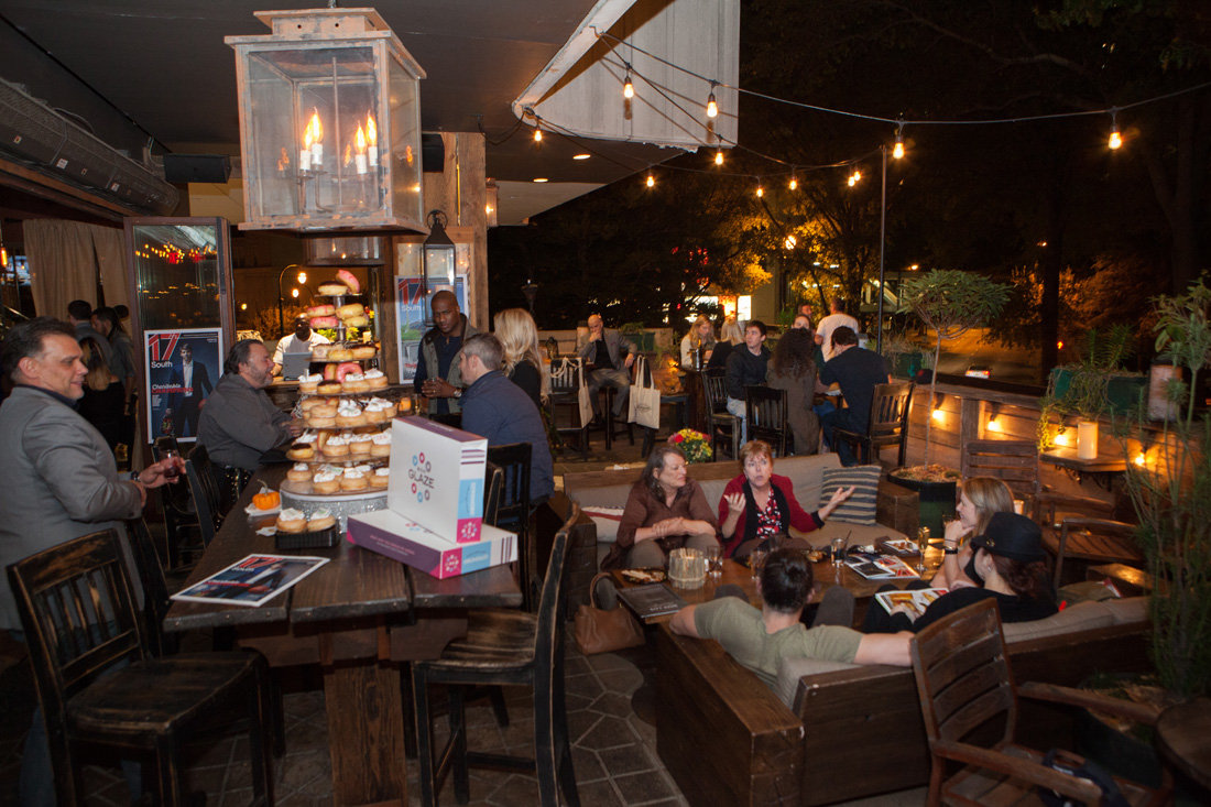 guest gathered on the patio